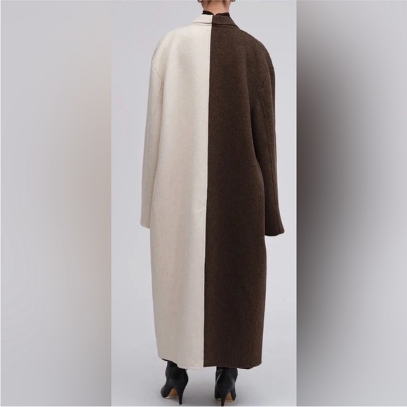 NWT RONNY KOBO
WENDALIN WOOL TWO
TONE COAT BROWN IVORY - Picture 3 of 13